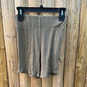 Leset Ali Ribbed Bicycle PJ Shorts in Alpine Green